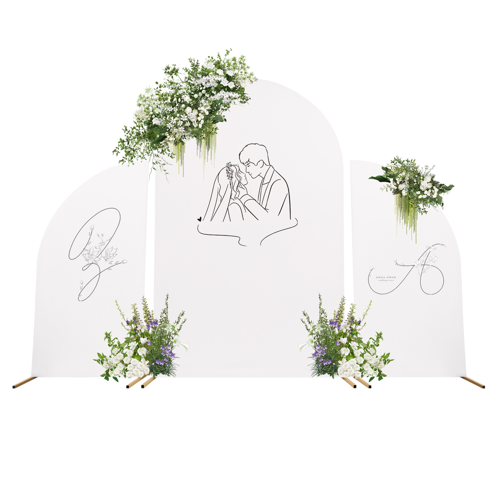 Metal Wedding Stand Backdrop Rack DIY Party Arch Flower Holder with Fabric Cover