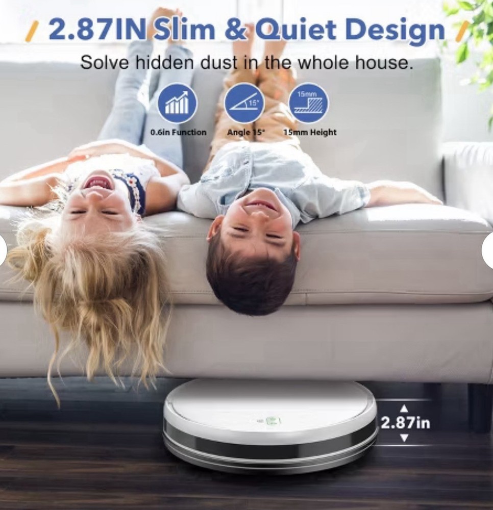 MAMNV BR151 Robot Vacuum and Mop Combo, with APP/Remote,White