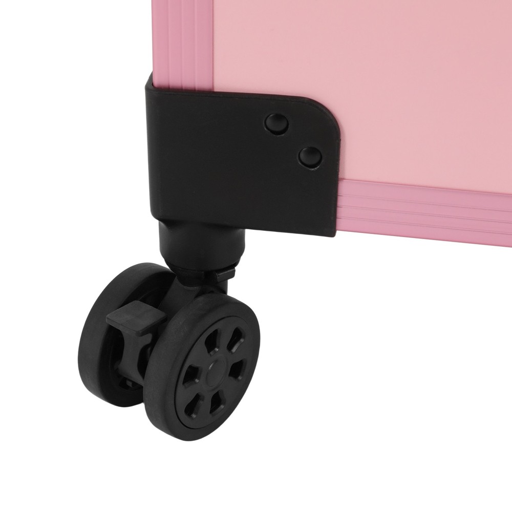 Rolling Makeup Case, Rolling Portable Manicure Table with 3 Drawers Lockable