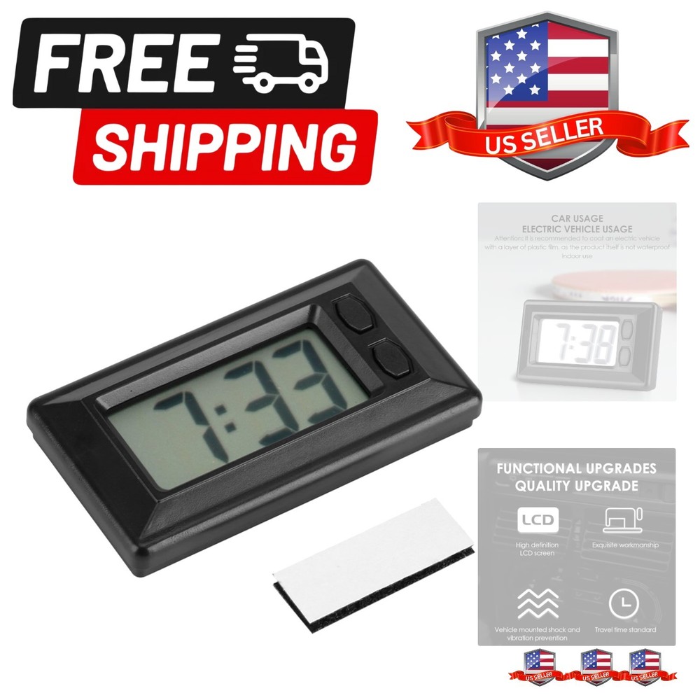 Ultra Thin Digital Clock, Self Adhesive LCD Digital Electronic Clock with Cal...