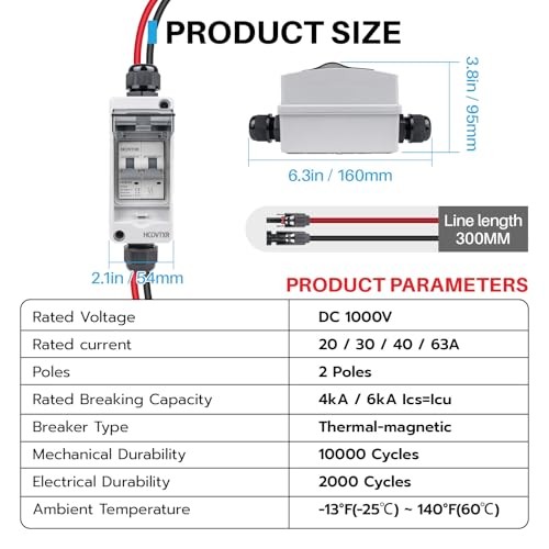 Solar Panel Disconnect Switch 63A 1000V DC PV Disconnect Switch 63Amp 1000VDC