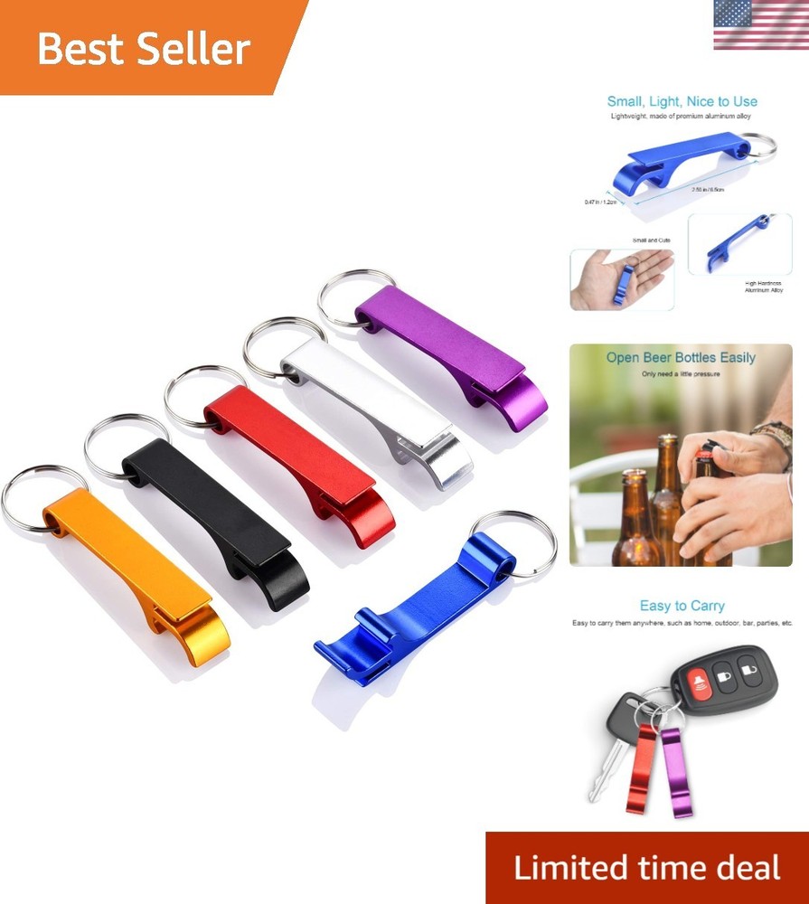 Vibrant 6PCS Keychain Bottle Opener Set - Elevate Your Drinking Experience