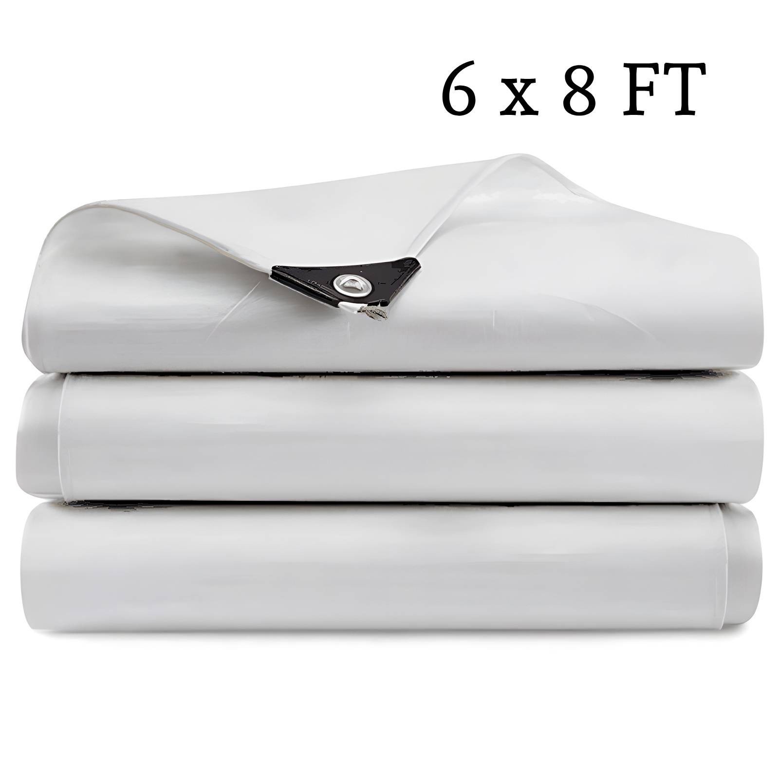 20 Mil Heavy Duty White Tarp w/ Reinforced Edges Coated UV Sun Shade Poly Canopy