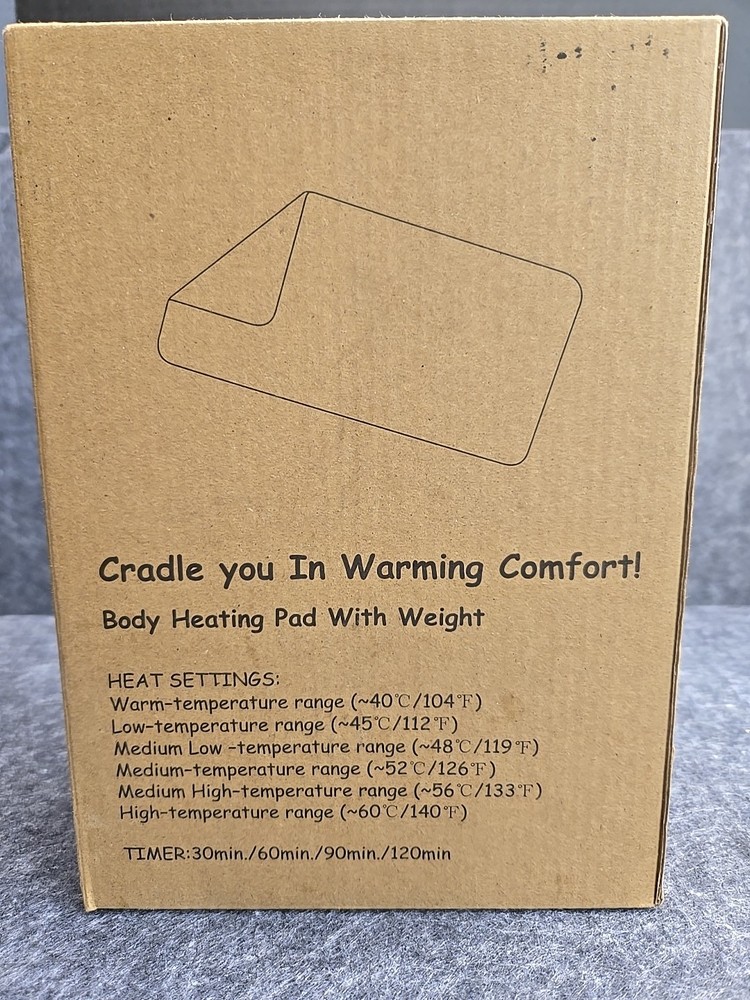 Weighted Heating Pad Electric Soft Microfiber Blue Intelligent Temp Control