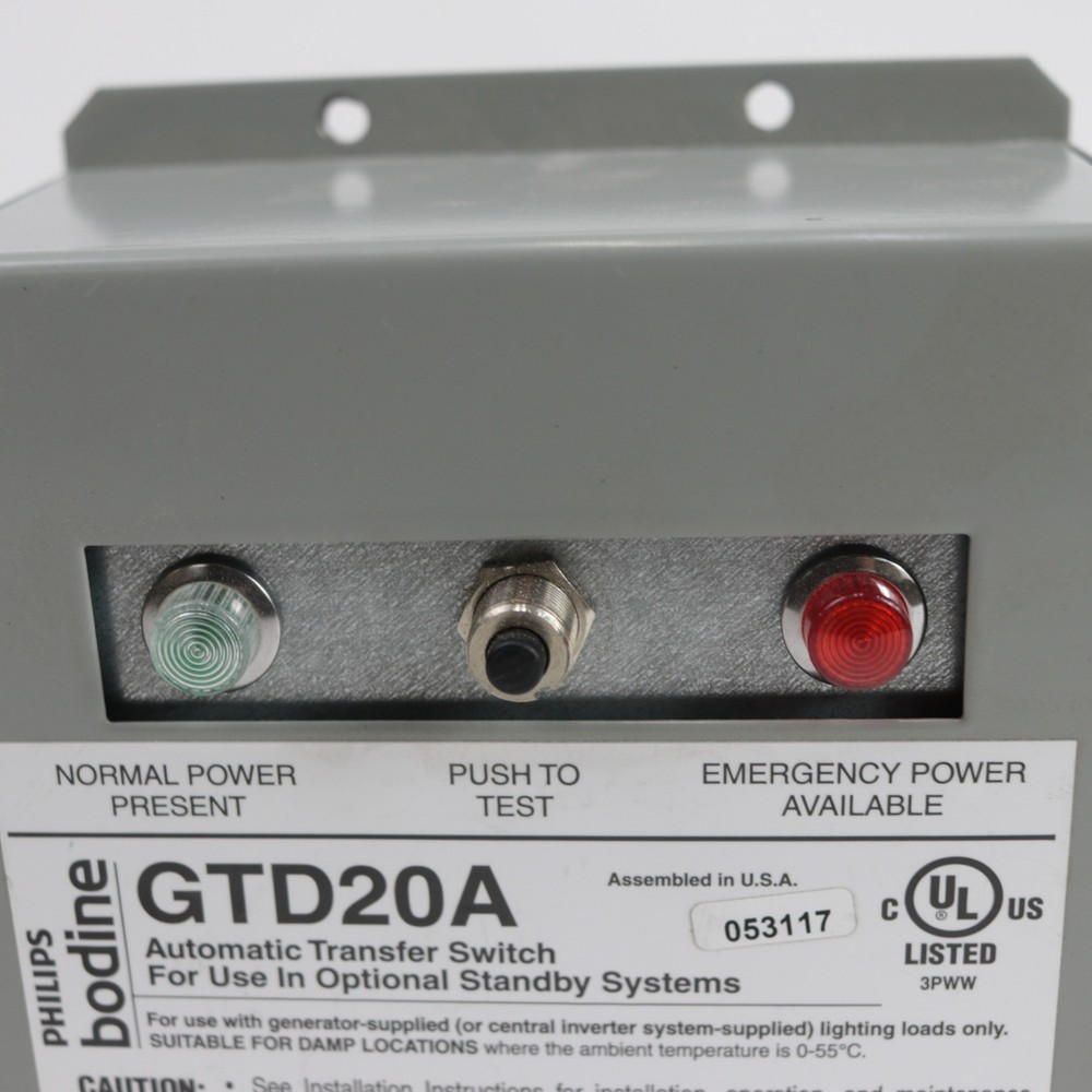 Philips Bodine GTD20A Automatic Transfer Switch