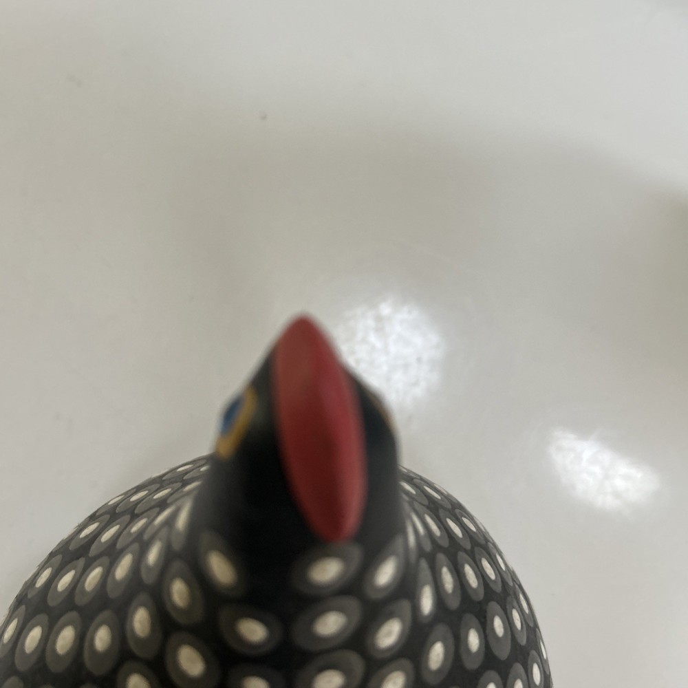 Hand Painted Ceramic Guinea Hen Figurine