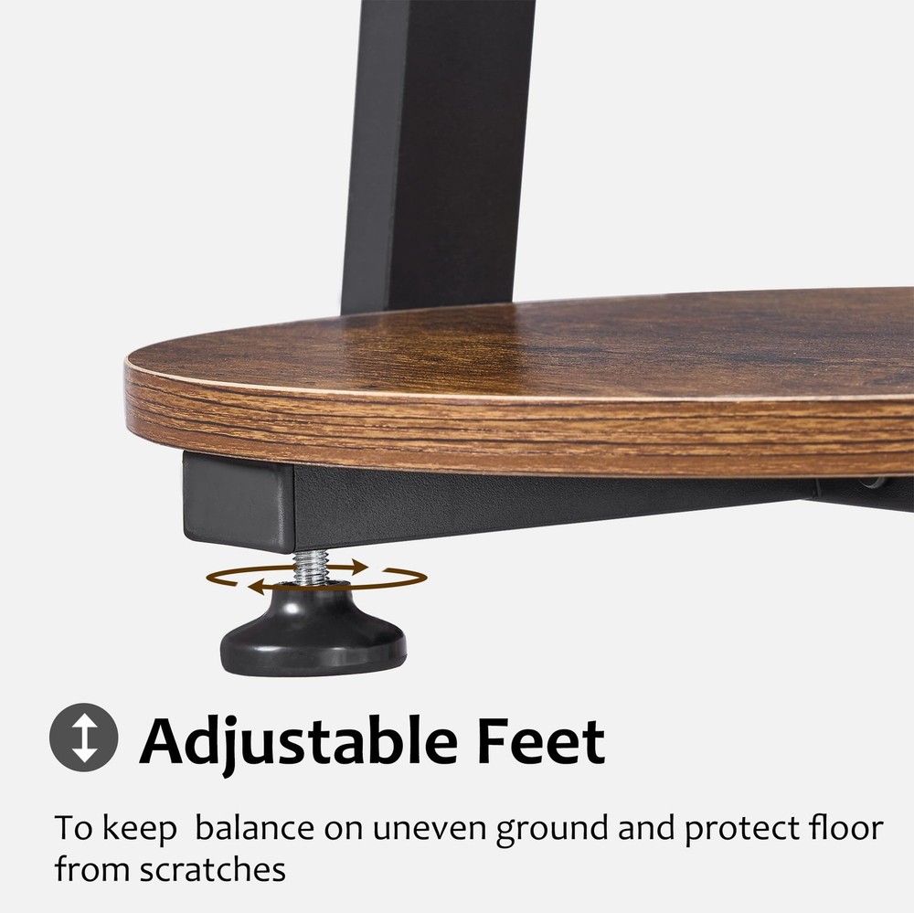 Round End Table Side Table with Metal Frame, Accent Nightstand Bedside Table ...