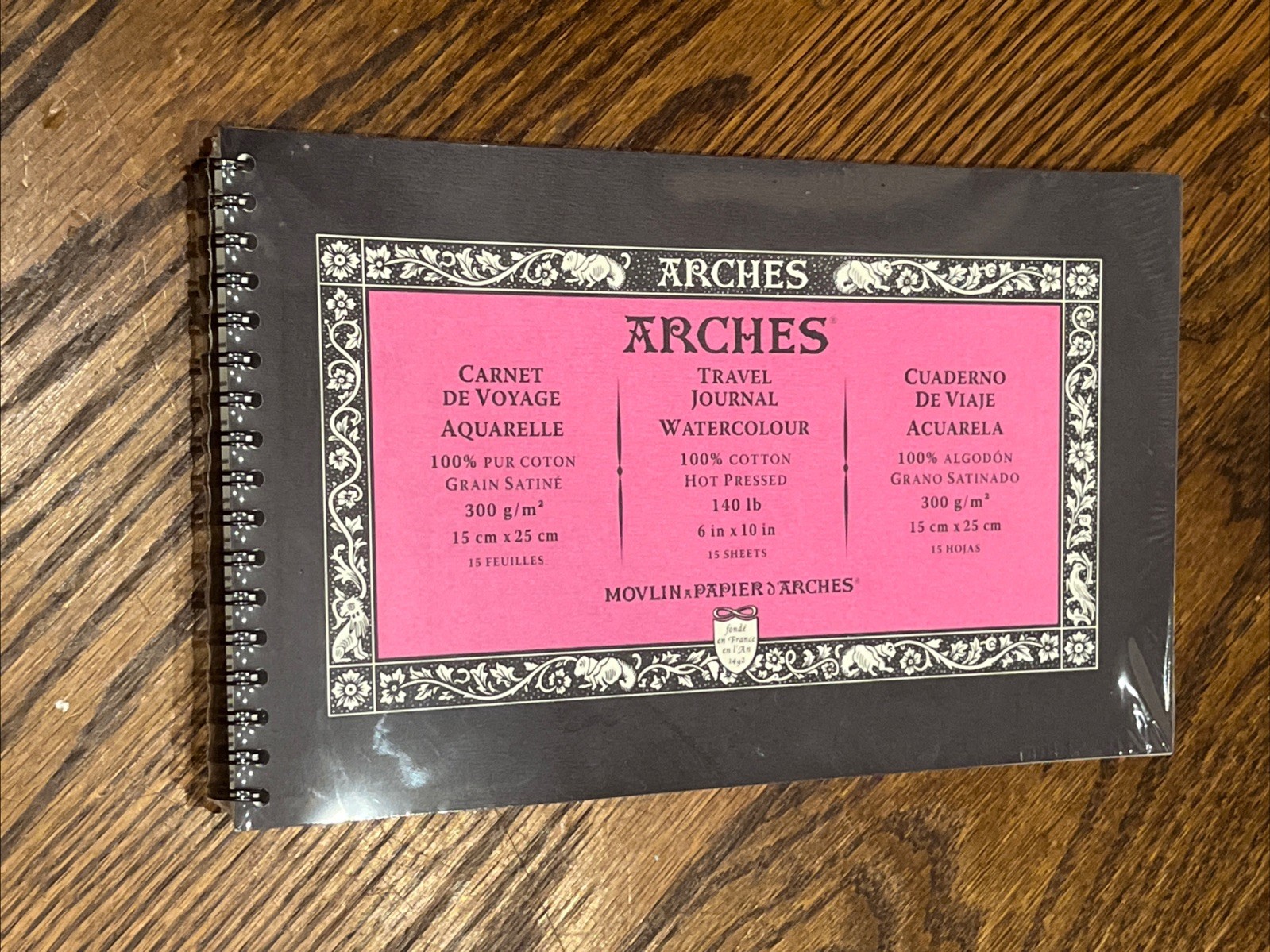 NEW* ARCHES® Aquarelle Travel Pad—100% Cotton, HOT PRESSED, 140lb, 15-sheets