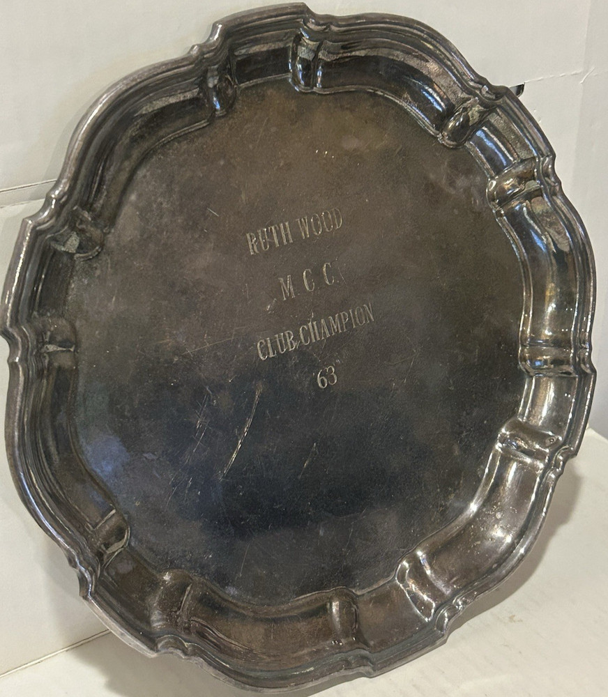 1963 Maplehurst Country Club Champion Sliver plated tray - golf award 10 x 10