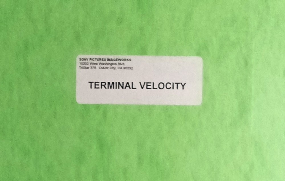 Terminal Velocity 1993 Draft 7 Script Sony Imageworks Provenance