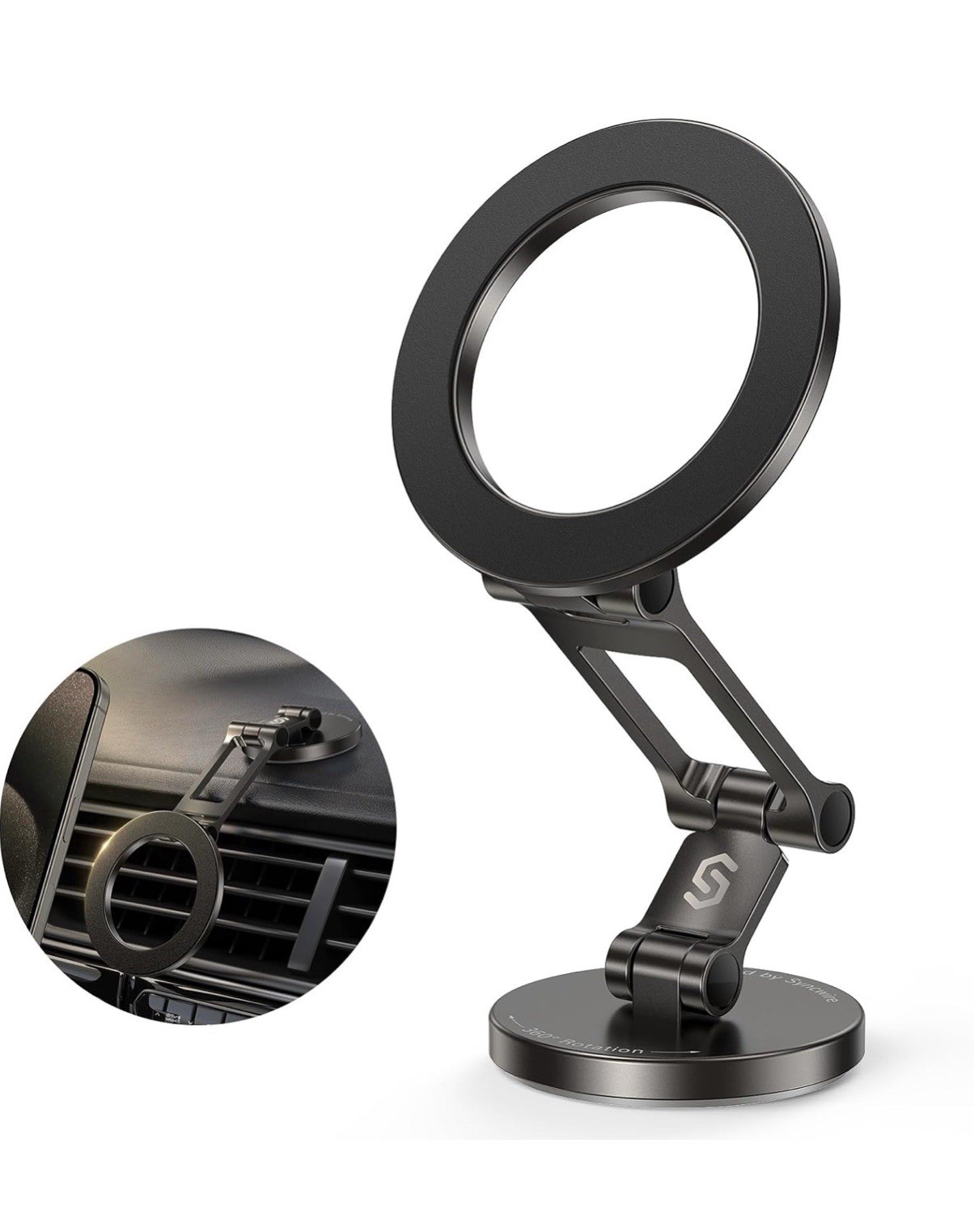 Syncwire Fits MagSafe Car Mount for Car Dash&Tesla Screen[All-Metal]