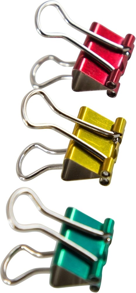 Baumgartens BAU29710 Mini Binder Clips .5" 12/Pkg-Assorted Colors