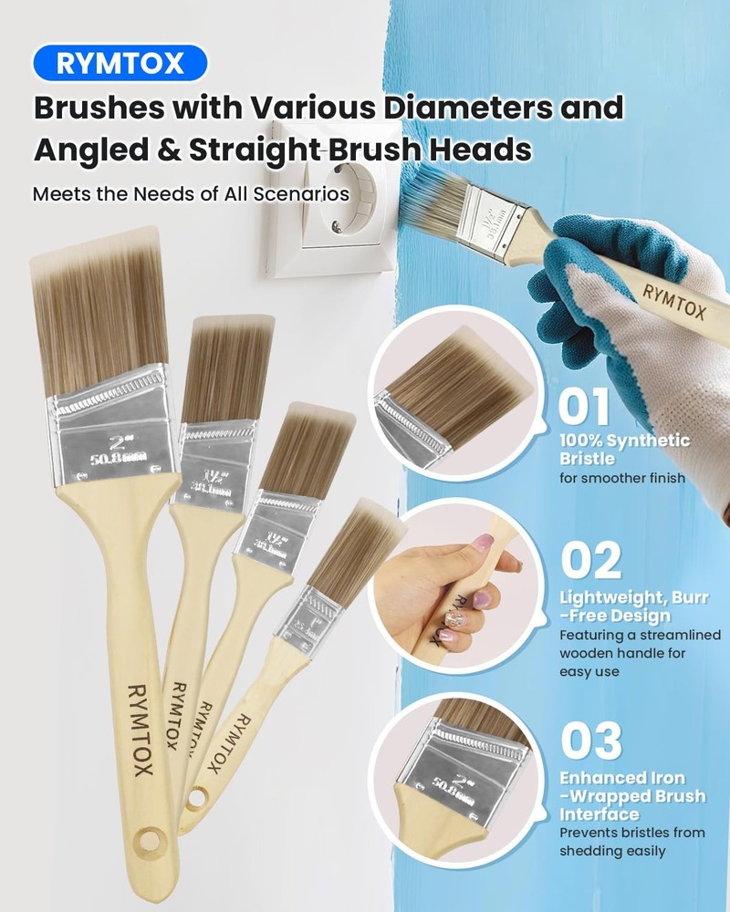 33PCS Paint Roller Kit with Extension Pole | 2–4 FT Pole | 9" & 4" Paint Roll...