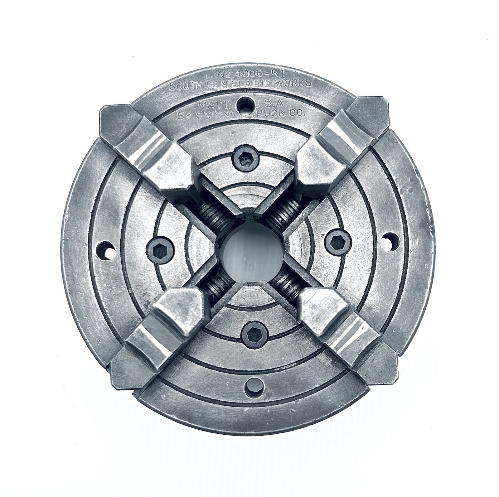 South Bend 6" 4-Jaw INDEPENDENT LATHE CHUCK #4006-51; 1-1/2”-8 TPI Mt VERY GOOD