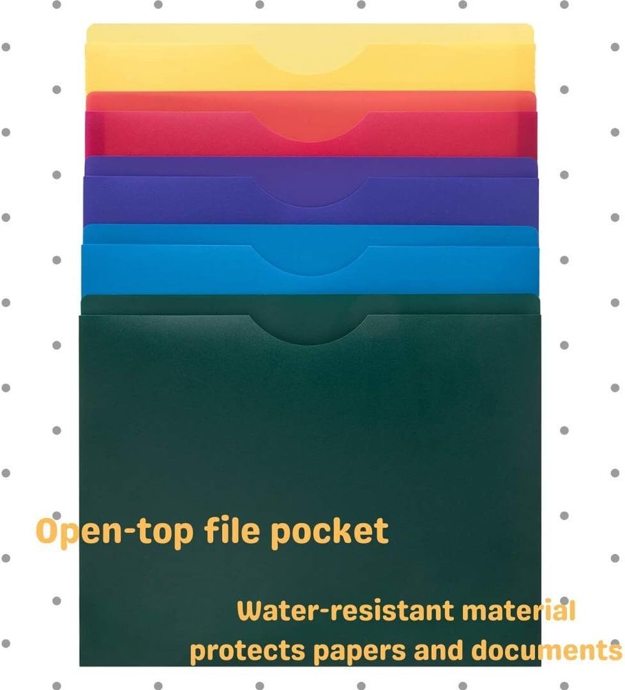 1InTheOffice File Folders Expandable Plastic, Pockets, Moisture...