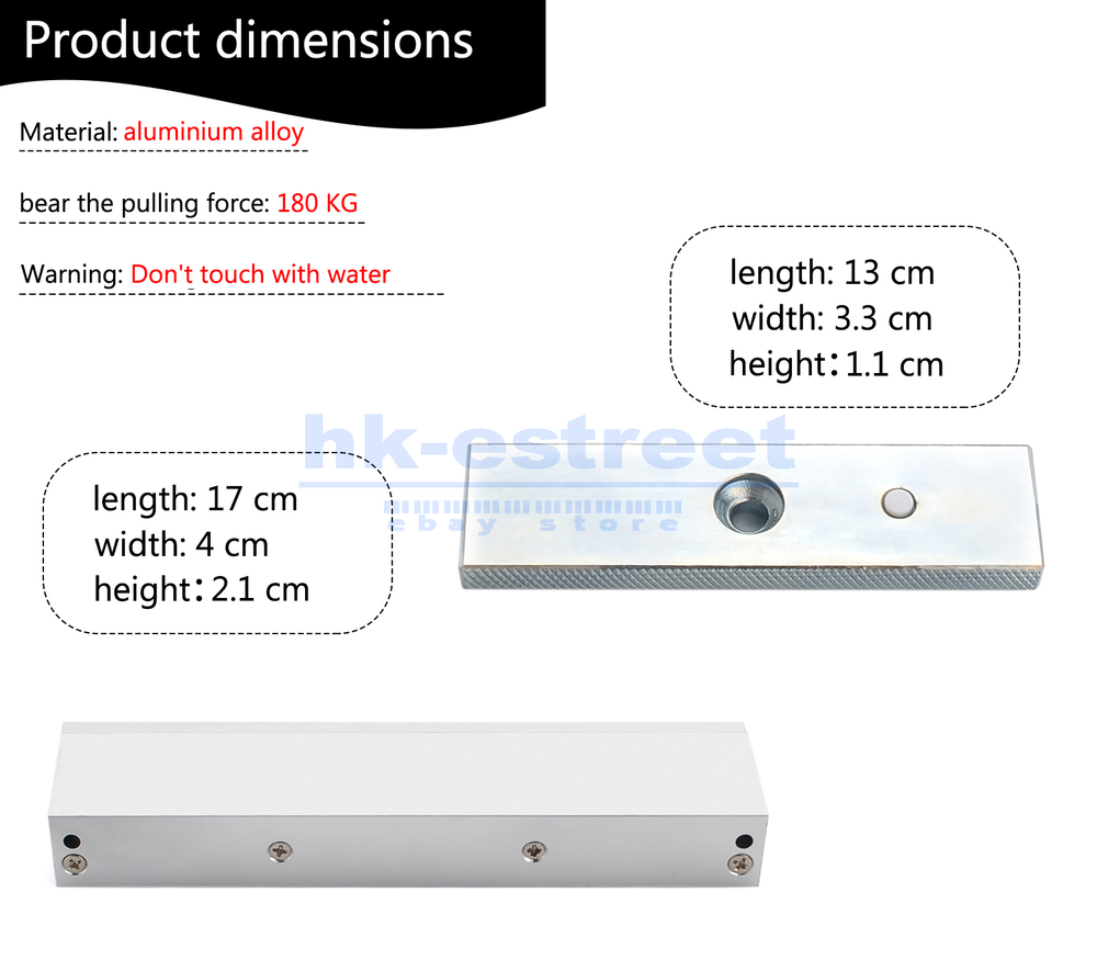 Magnetic Lock Access Control Door 180kg/350lb Force Electromagnetic Lock Durable