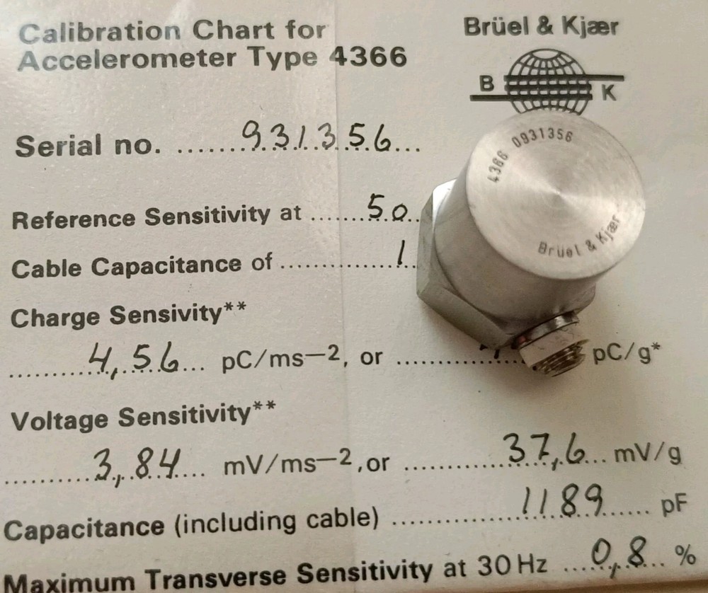 Bruel & Kjaer Type 4366 Accelerometer.