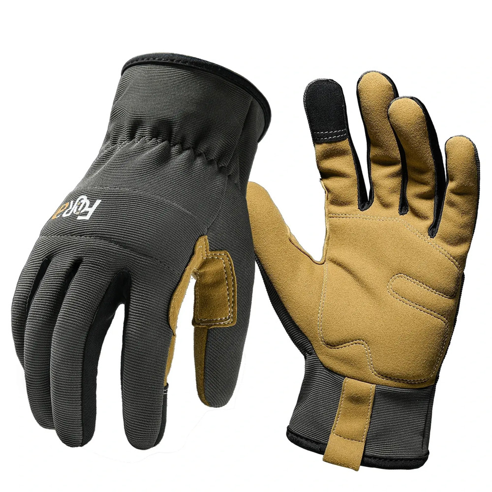Olive Green Work Gloves Touch Screen Dexterity Polyester Light Duty 002