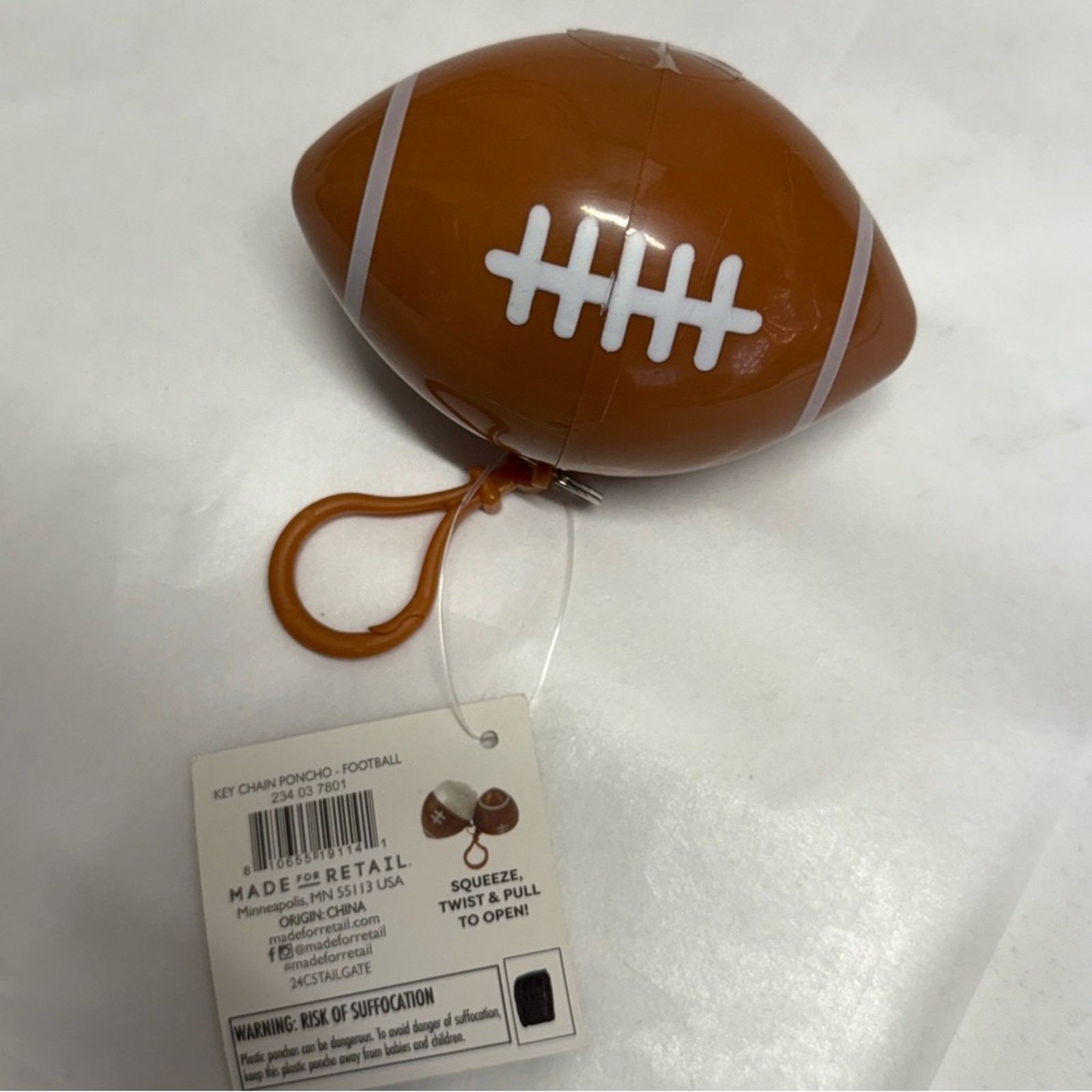 Football Key Chain Clip Poncho - Brown New with tags gift unisex Target