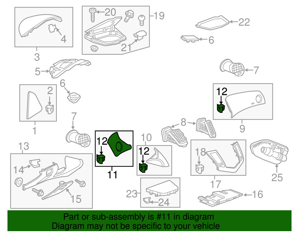 Genuine Medium Titanium Driver Side Instrument Panel Upper Trim Panel 95034589