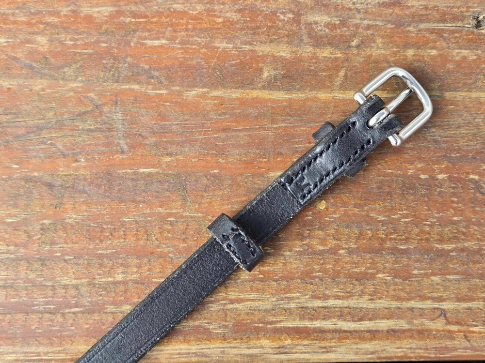 Devoucoux 1/2" Black Leather SINGLE Cheekpiece -Bridle Replacement Part -MEDIUM