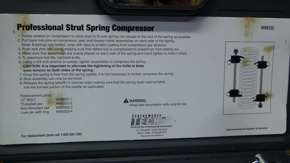 Professional Strut Spring Compressor Performance W89322