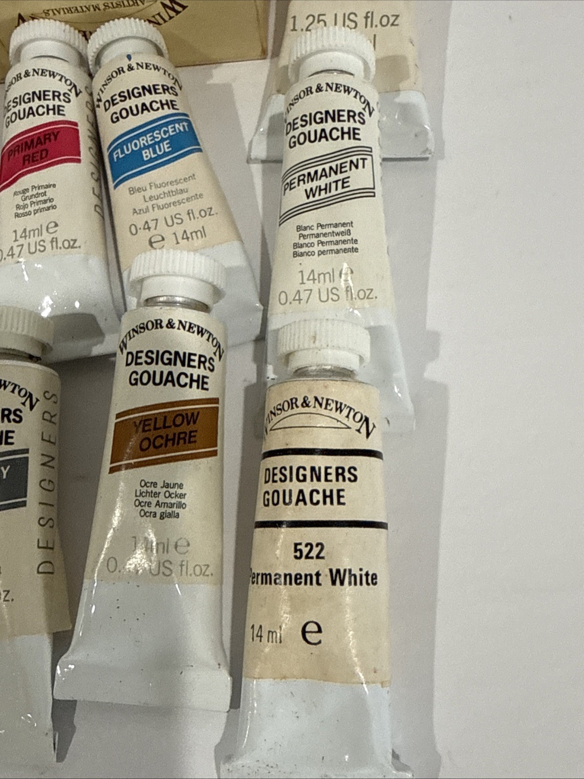 Winsor & Newton Designers Gouache Lot Of 19 Assorted Tubes Vintage