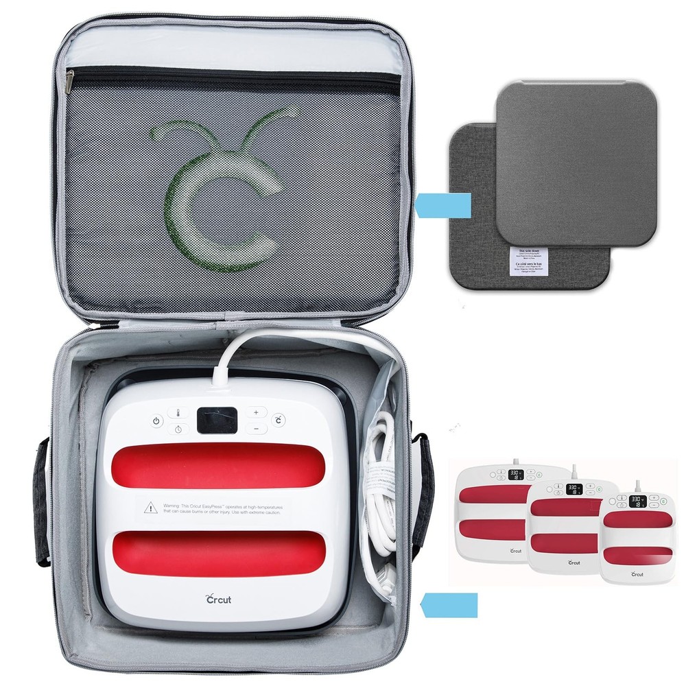 Double-Layer Carrying Case Compatible with Crict EasyPress 2 12"x10" and 9"x9...
