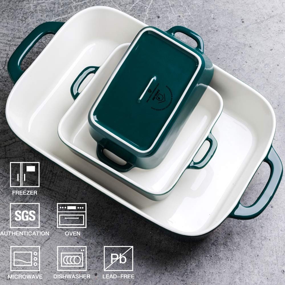 Sweejar Ceramic Bakeware Set, Rectangular Baking Dish for Cooking, Kitchen, C...