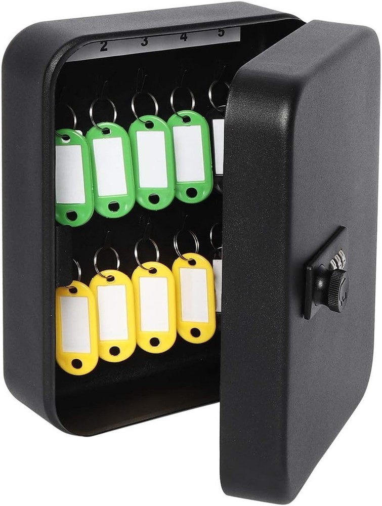 Key Box with Combination Lock Wall Mount Secure Key Organizer 20 Hooks