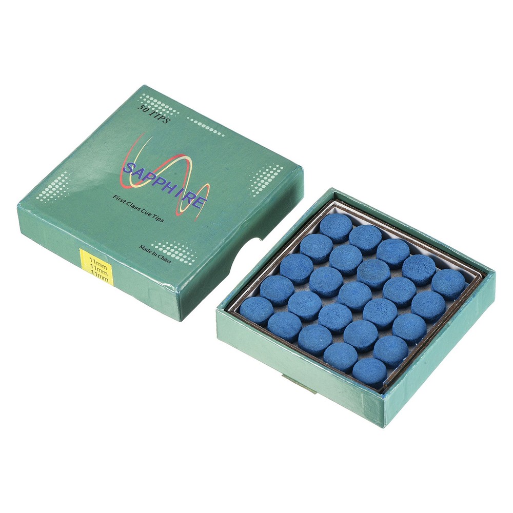 11mm Billiard Slide Stick Tips, 50pcs Replacement Tips, Blue