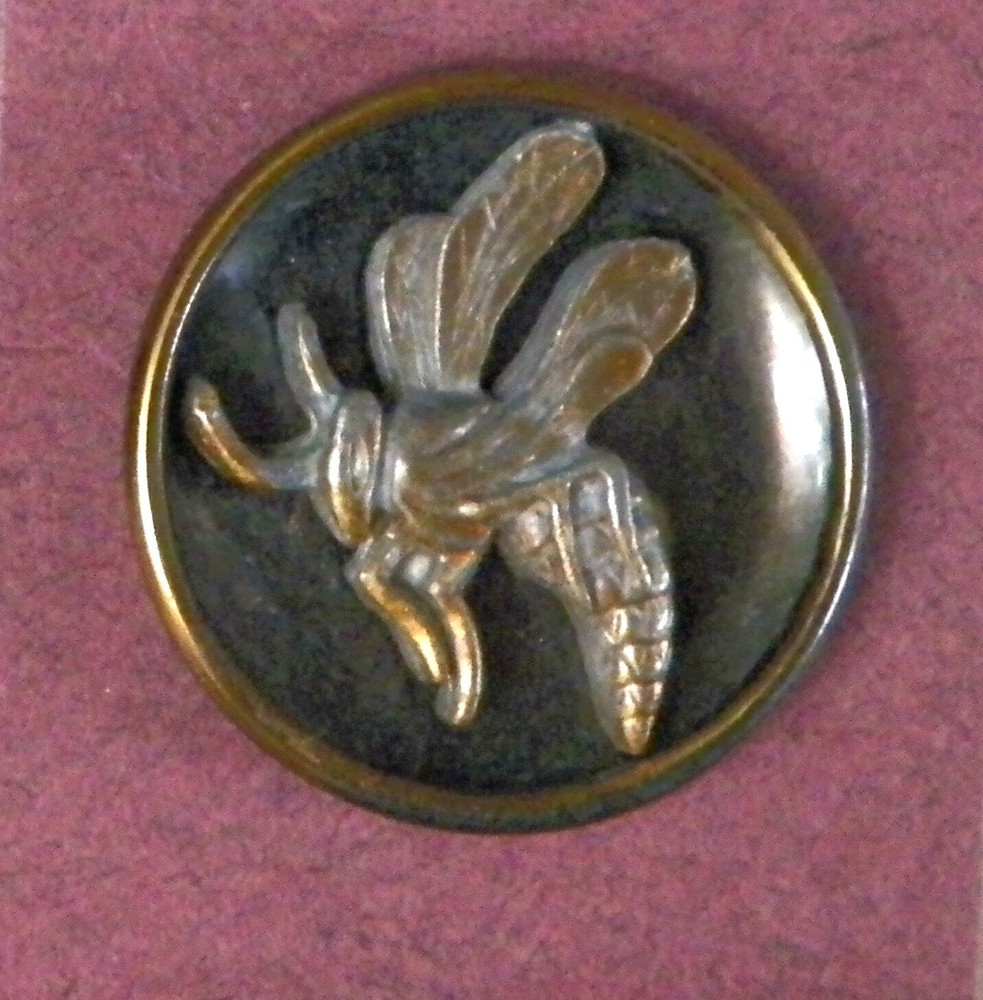 Bb WASP in flight Vintage metal BUTTON medium