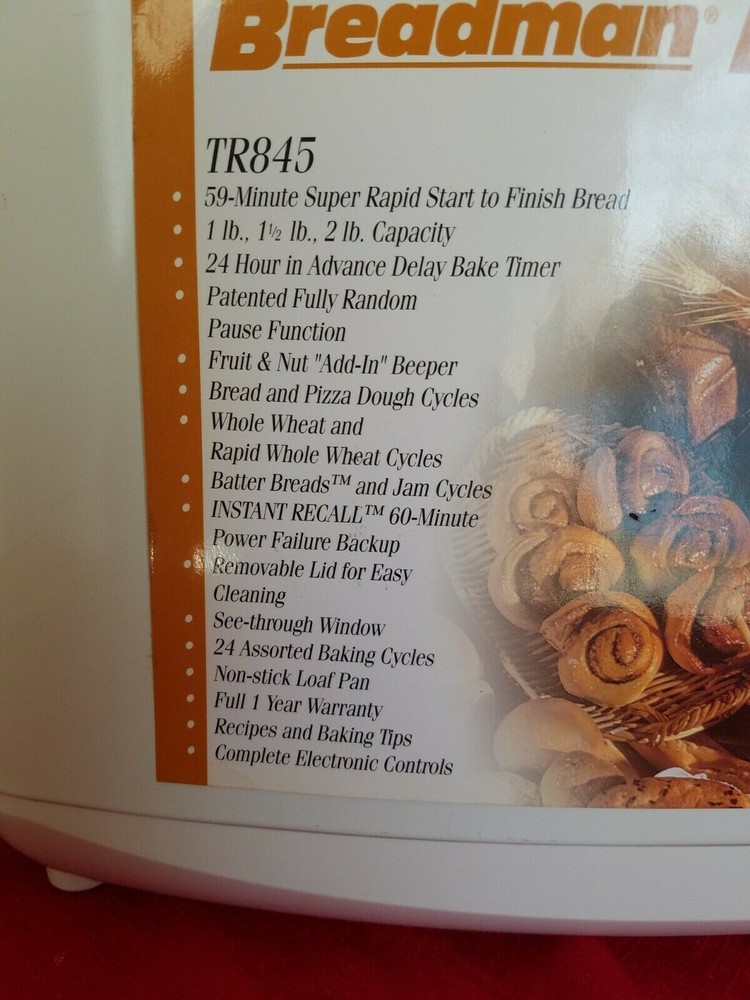 Belt for Breadman Bread Maker Model TR845 only