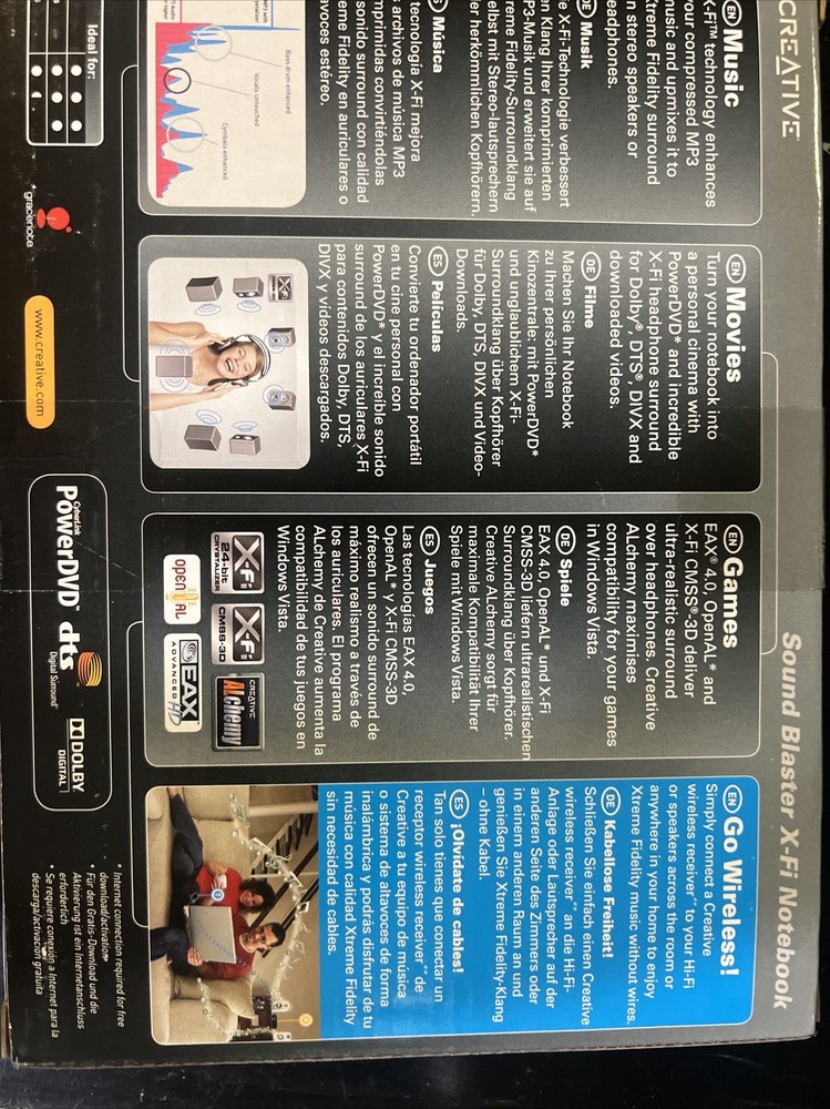 New Creative Labs SB0950 ExpressCard Sound Blaster X-Fi Notebook Audio System
