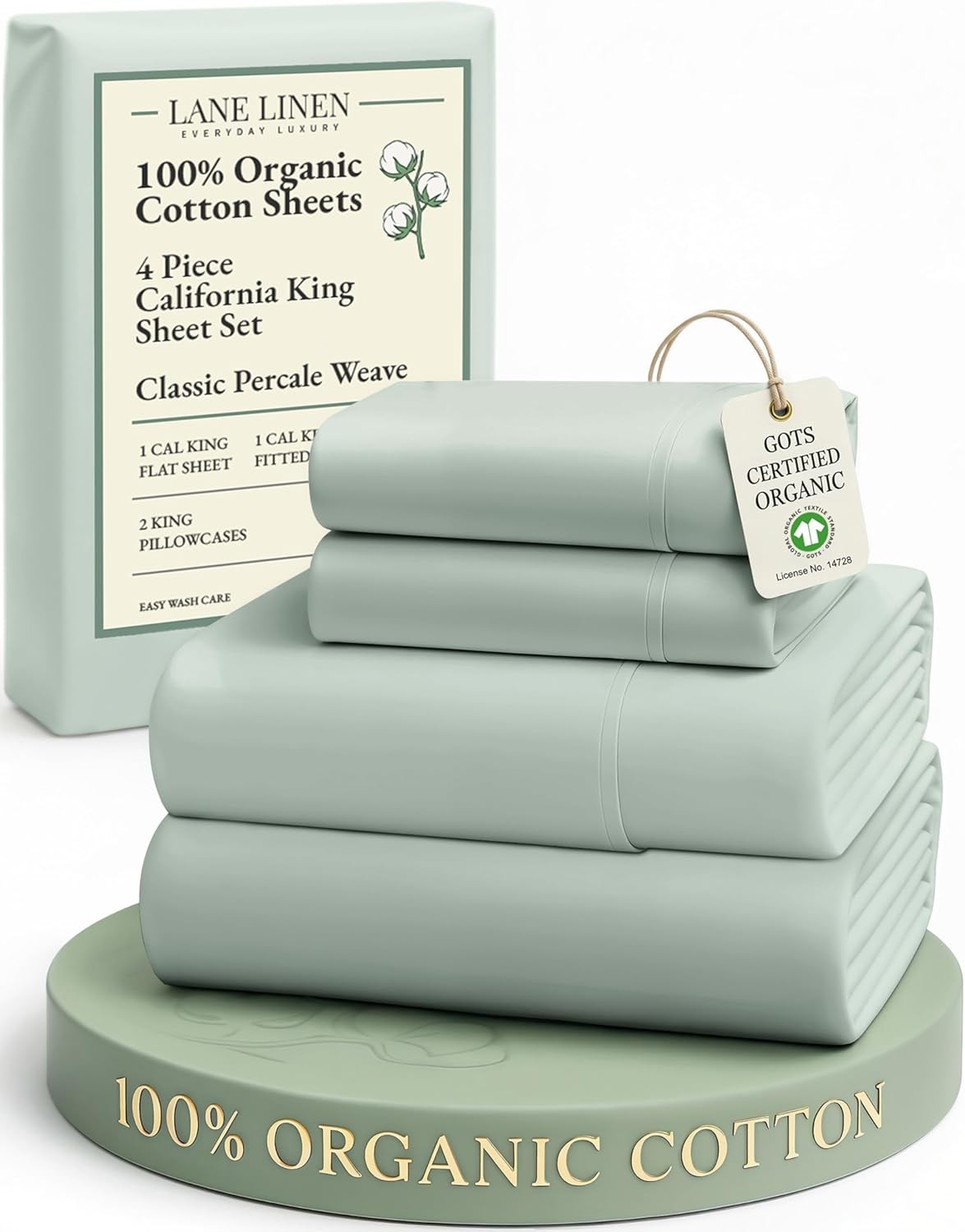 100% Organic Cotton California King Bedding Set