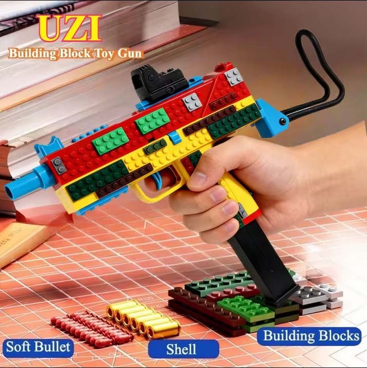 Building Block Continuous Firing Toy Gun Can Be Fired Shell Throwing Empty