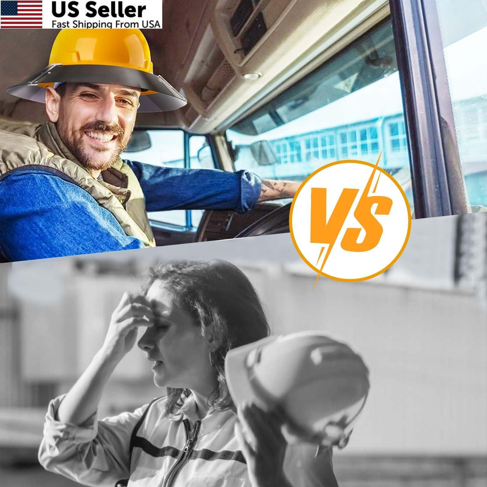 Full Brim Hard Hat Visor with Neck Protector High Visibility Outdoor