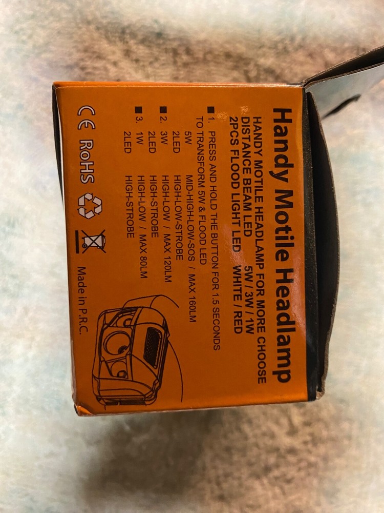 Ideapro LED head lamp -2 pack. Multiple lighting levels. Strobe. 3 AAA batteries