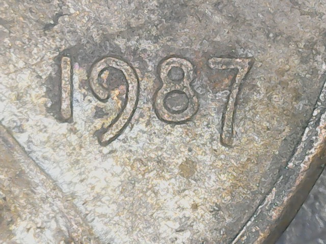 1987 Lincoln Memorial Cent / Penny, Error, Strike Through Wire