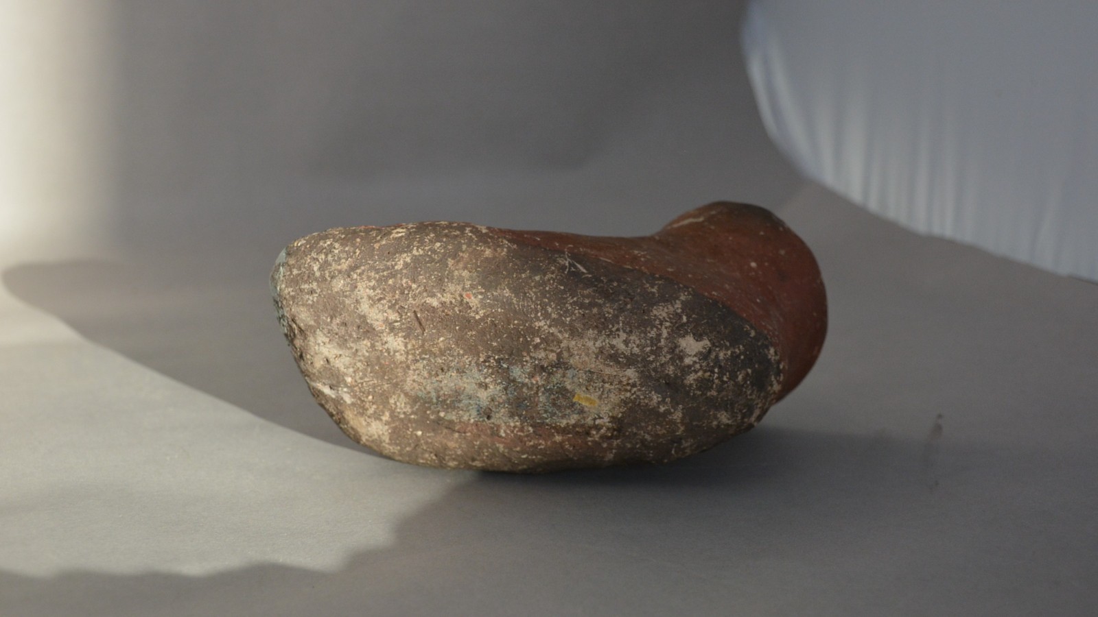 Rare Large Old Zuni Single Moccasin Pottery Shoe - 6" long - Circa. pre 1900