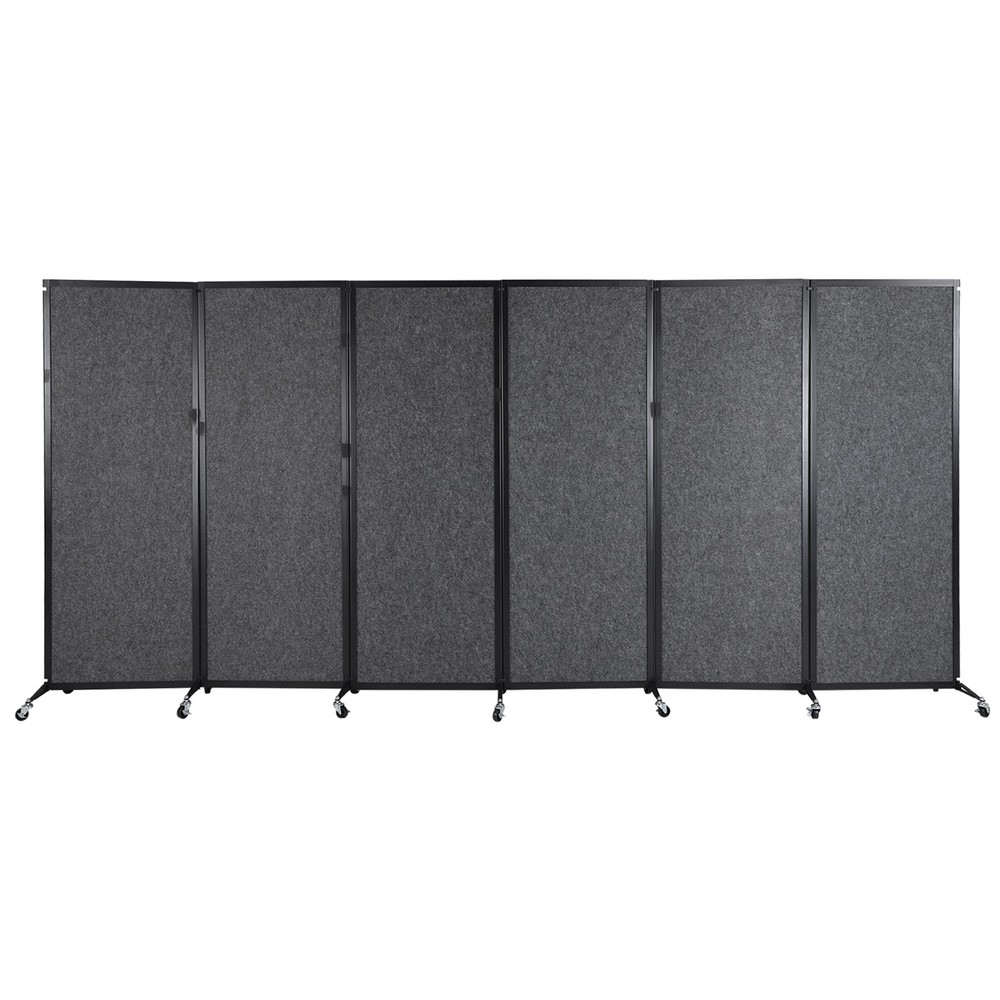 Rolling Privacy Room Divider 6 Panel Privacy Panel Partition for Home Dorm Decor