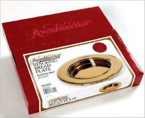 RemembranceWare - Communion Bronze Stacking Bread Plate (Stainless Steel)