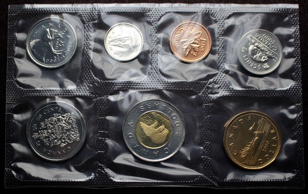 2000 W CANADA UNCIRCULATED PROOFLIKE 7-COIN SET w/COA & Envelope