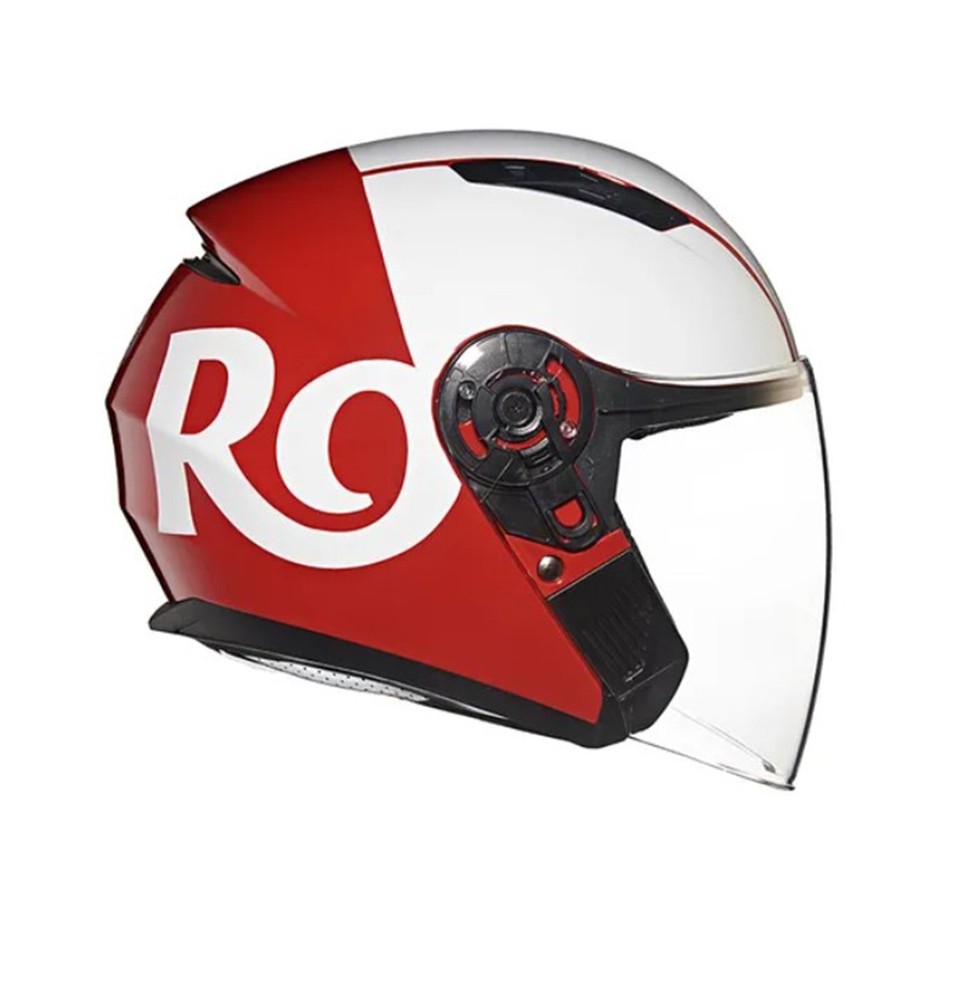 Fits Royal Enfield "LIGHTWING OPEN FACE HELMET, GLOSS RED & WHITE