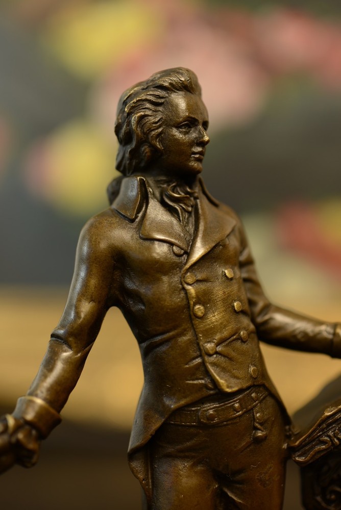SIGNED Milo, bronze sculpture musician Statue