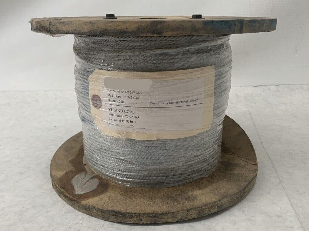 Strand Core 0855001 1/8 7x7 500FT Galvanized Wire Spool