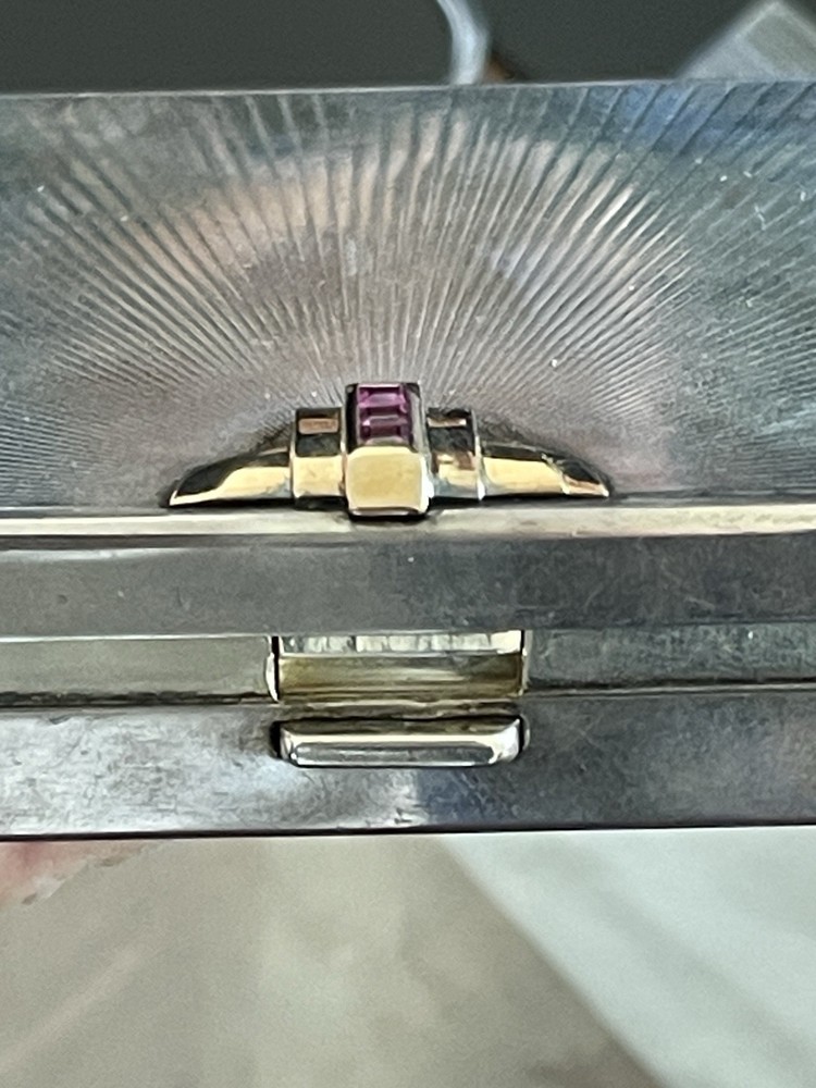 Vintage Tiffany Silver, Gold And Ruby Cigarette Case
