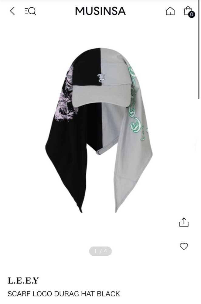 L.E.E.Y SCARF LOGO DURAG HAT BLACK