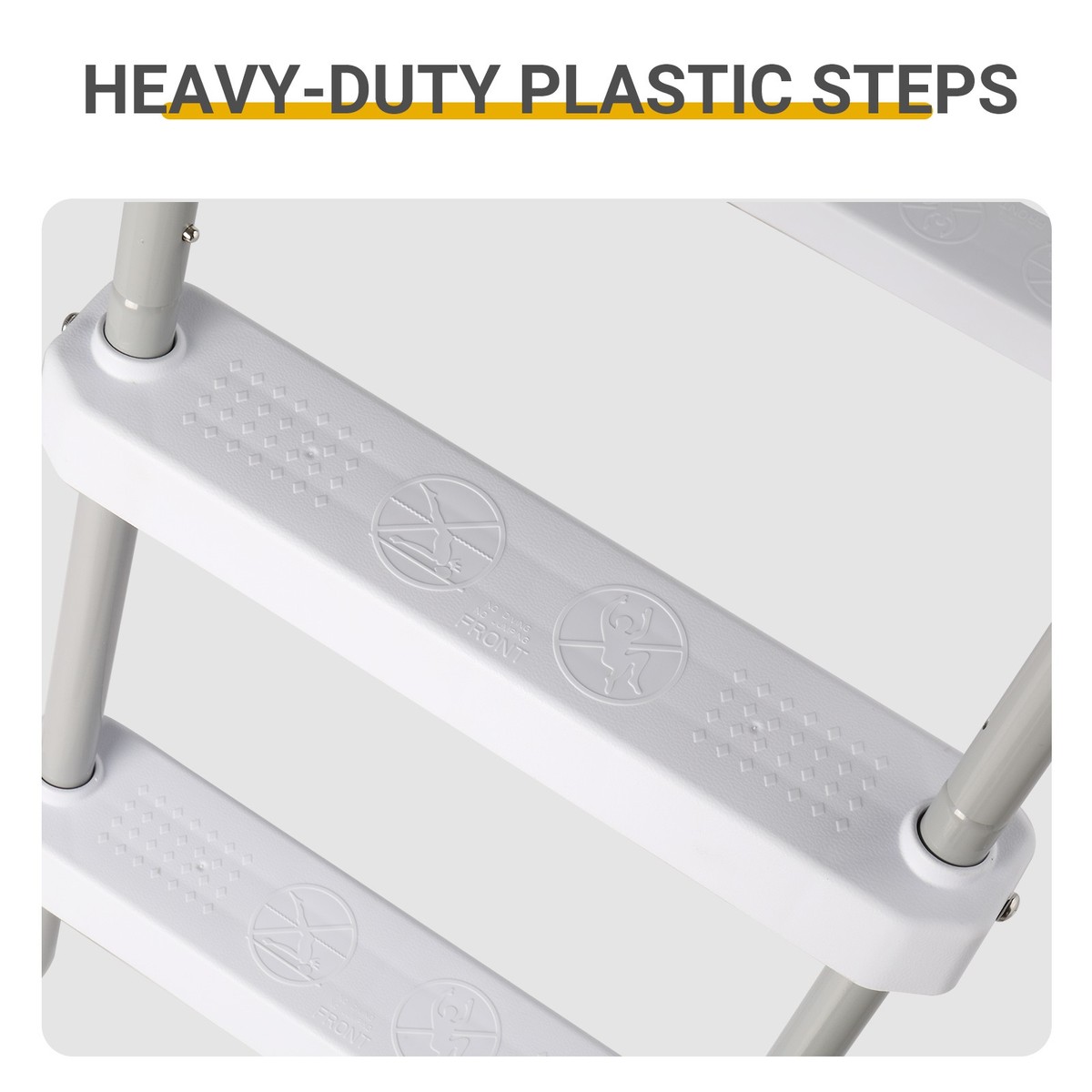 2 Steps 33in Pool Ladder Iron Grey Frame + White Steps