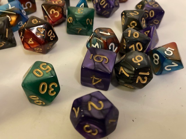 33 Polyhedral Dice Random Set D and D Dice Dungeons Dragons RPG Misc Colors